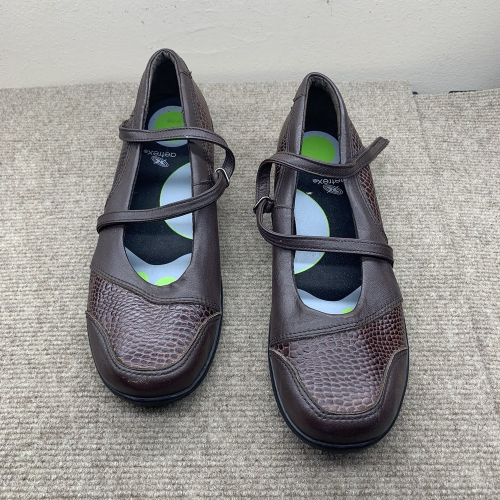 Aetrex Women's Mary Jane Shoes Brown US Size 9.5 Med Flat Straps Dark Academia